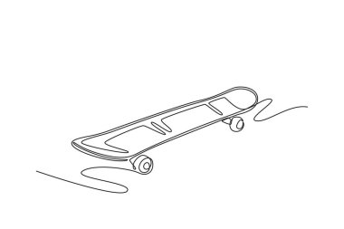 Hareket simgesinde tek sıra halinde kaykay çiziyor. Özgürlüğü, şehir kültürünü, heyecan verici bir yaşam tarzını ve gezintiyi sembolize ediyor. Dinamik bir çizgi çizer grafik tasarım vektörü çizer