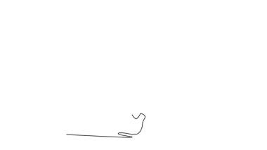 Sürekli çizim yapan çizginin animasyonlu çizimi genç adam ayakta duruyor ve kaykayını tutuyor. Rahatlamış özgüveni sembolize eder, kaykaycının şehir yaşam tarzını. Tam uzunluktaki bir çizgi canlandırması