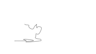 Tek çizgili kendi kendine çizim iki buz hokeyi oyuncusu çekişmeli bir maça çıkıyor. Takım çalışması, dinamik eylem ve sporun agresif doğası. Devamlı çizgi çekme. Tam uzunluk canlandırması