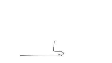 Animated self drawing of continuous line draw dynamic Aikido throw, with one male figure lifting his partner completely off ground, over his hip, power and technique. Full length single line animation