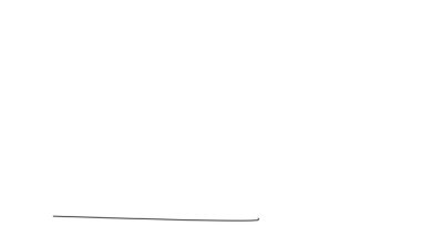 Self drawing animation of single line draw young man kneeling stance holds long staff extended forward, disciplined focused and grounded power of Aikido weapon. Continuous line. Full length animated
