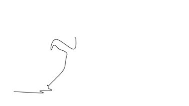 Tek bir çizginin kendi kendine çizimi iki büyük Sumo güreşçisini yakın mesafeden çekiştirirken, biri diğerinin yüzüne açık elle vuruyor. Devamlı çizgi çekme. Tam uzunluk canlandırması