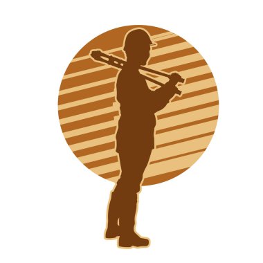 Madenci. İnşaat işçisi. Marangoz vektör silueti. Kask giyme çantası ve aletleri.