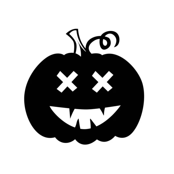 Autumn Holidays Halloween Scary Pumpkins Flat Style Vector Spooky Creepy — Stock Vector