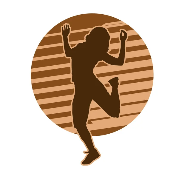 若い人たちヒップホップダンサーベクトルシルエットで茶色の背景 — ストックベクタ