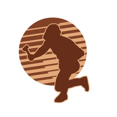 Madenci. İnşaat işçisi. Marangoz vektör silueti. Kask giyme çantası ve aletleri.