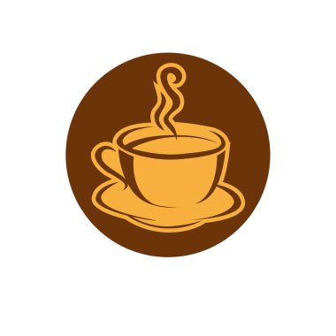 Sıcak kahve fincanı ikonu. Vektör illüstrasyonu.