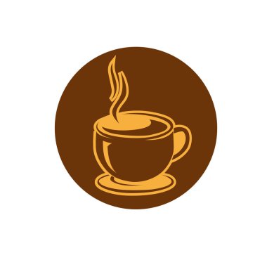 Sıcak kahve fincanı ikonu. Vektör illüstrasyonu.