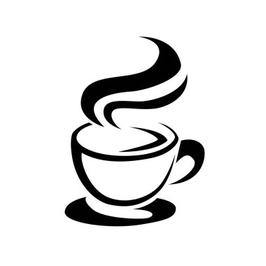 Sıcak kahve fincanı ikonu. Vektör illüstrasyonu.
