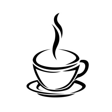 Sıcak kahve fincanı ikonu. Vektör illüstrasyonu.