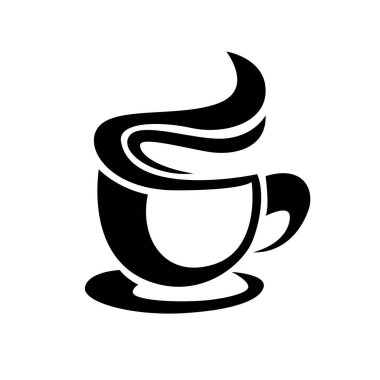 Sıcak kahve fincanı ikonu. Vektör illüstrasyonu.