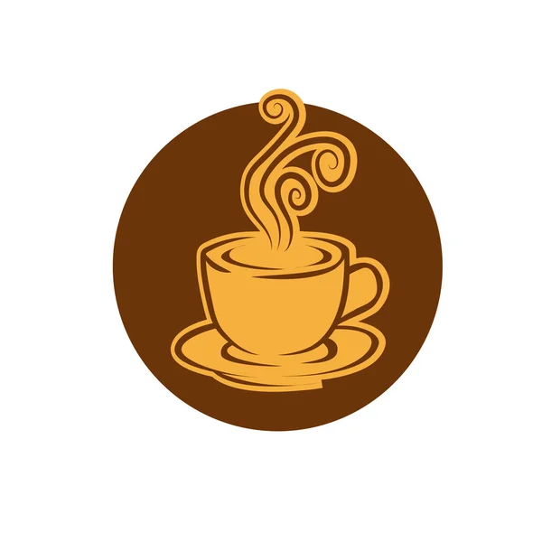 Egy Forró Kávéscsésze Ikon Vektorillusztráció — Stock Vector