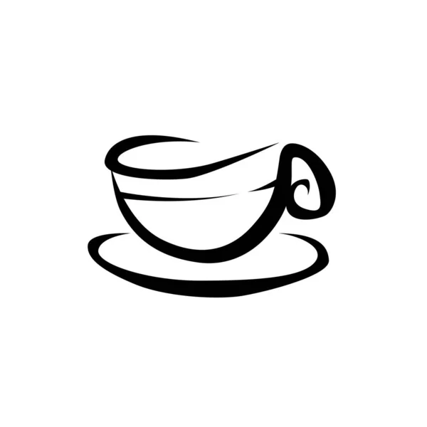Egy Forró Kávéscsésze Ikon Vektorillusztráció — Stock Vector
