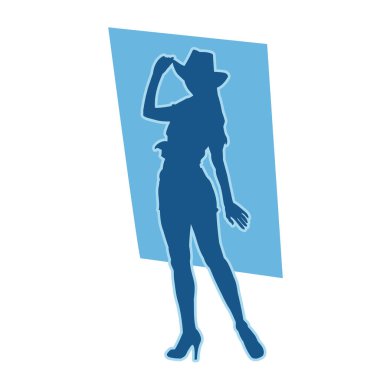 Beyaz arka planda - tam uzunlukta genç çoban kız silüeti