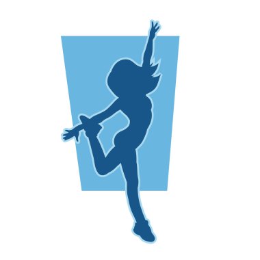 Genç insanlar beyaz arka planda hip hop dansçısı vektör silueti