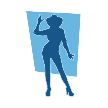 Beyaz arka planda - tam uzunlukta genç çoban kız silüeti