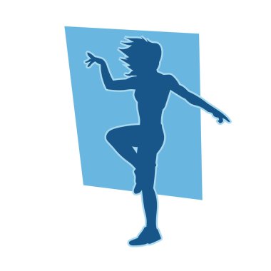 Genç insanlar beyaz arka planda hip hop dansçısı vektör silueti