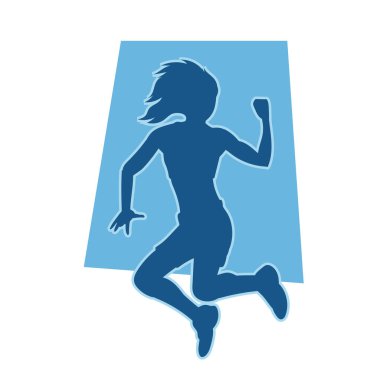 Genç insanlar beyaz arka planda hip hop dansçısı vektör silueti