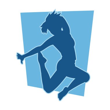 Genç insanlar beyaz arka planda hip hop dansçısı vektör silueti