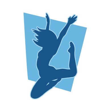 Genç insanlar beyaz arka planda hip hop dansçısı vektör silueti