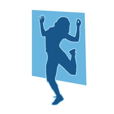 Genç insanlar beyaz arka planda hip hop dansçısı vektör silueti