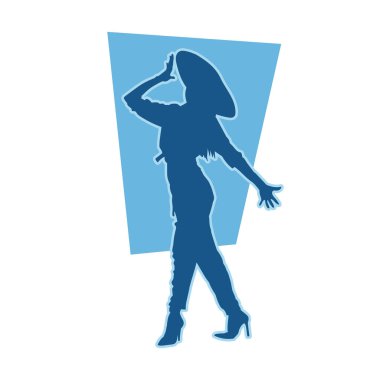 Beyaz arka planda - tam uzunlukta genç çoban kız silüeti