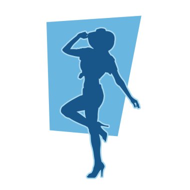 Beyaz arka planda - tam uzunlukta genç çoban kız silüeti