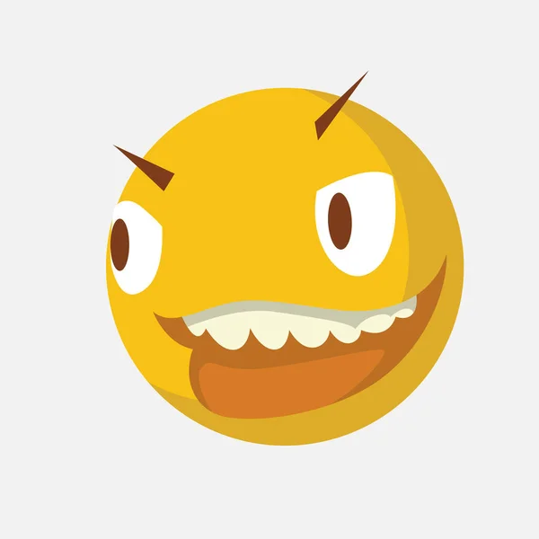 Expressions Émotionnelles Smiley Cartoon Émoticônes Comiques Avec Contour Des Yeux — Image vectorielle