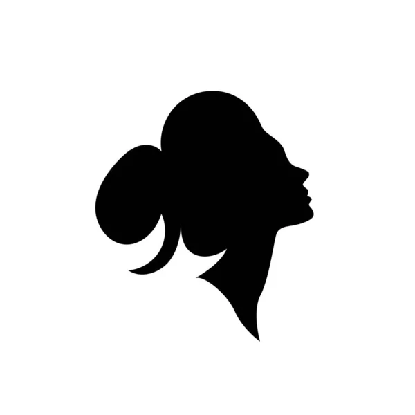 Силует Красивої Жінки Довгим Видом Бік Волосся Використовується Краси Волосся — стоковий вектор