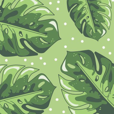 Doğa Yaprakları yalıtılmış. renk tropikal yapraklar arka plan. El çizimi vektör illüstrasyonu.