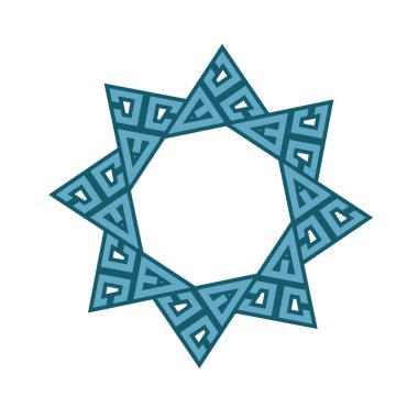 Mandala geometrik daire desenli Kelt labirent süsü. kabile dövmesi