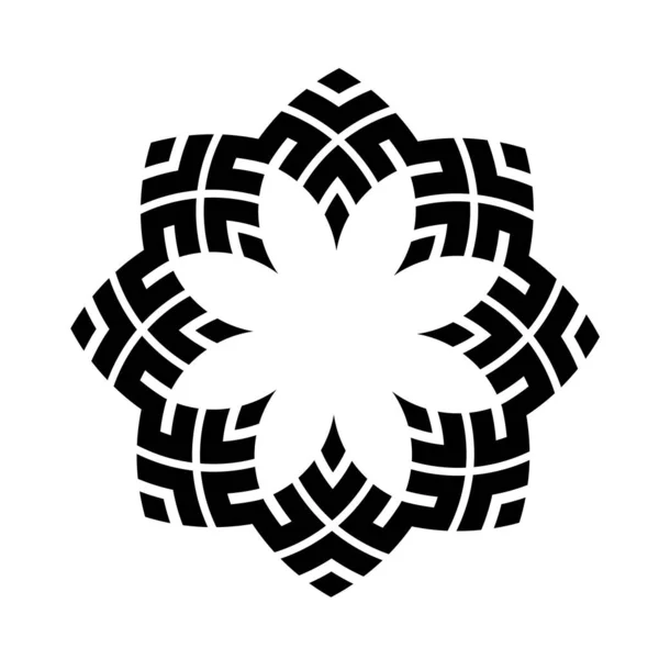 Mandala Geometrik Daire Desenli Kelt Labirent Süsü Kabile Dövmesi — Stok Vektör
