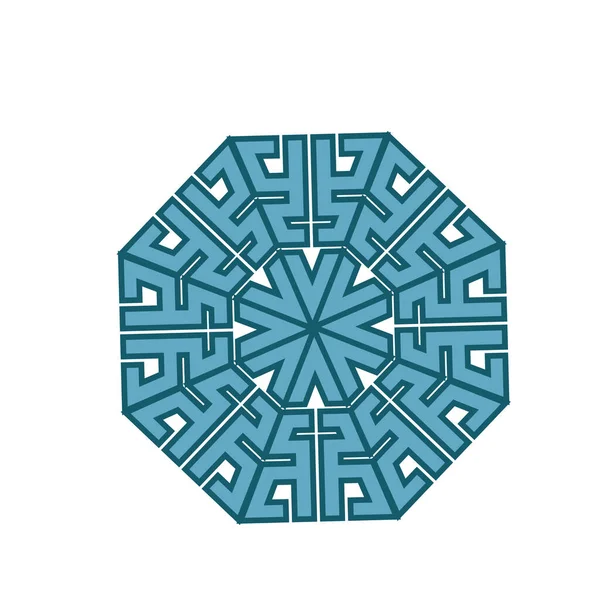 Mandala Geometrikus Kör Minta Kelta Labirintus Dísz Törzsi Tetoválás — Stock Vector