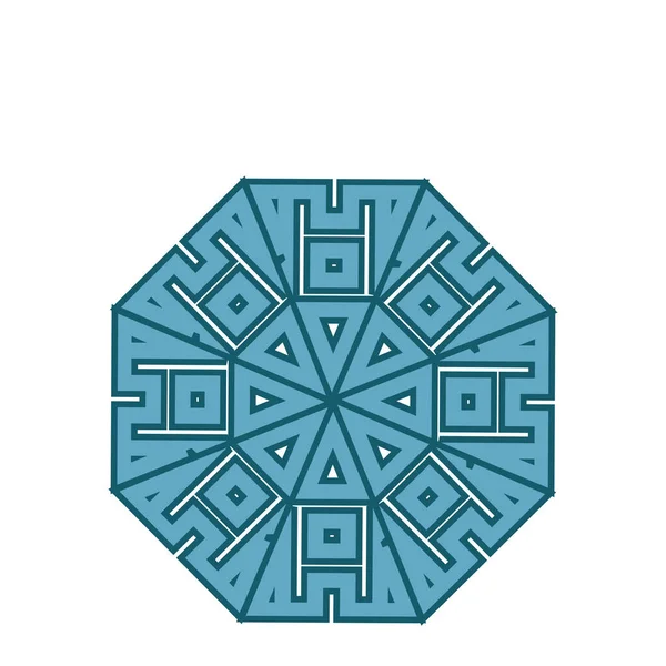 Mandala Modello Cerchio Geometrico Labirinto Celtico Ornamento Tatuaggio Tribale — Vettoriale Stock