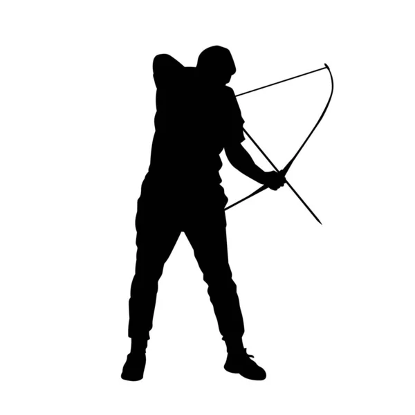 Αρσενικό Παραδοσιακό Archer Τοξότης Διάνυσμα Σιλουέτα — Διανυσματικό Αρχείο