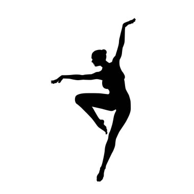 Balerin silueti balesi beyaz arka planda izole edilmiş bir vektör oluşturur.