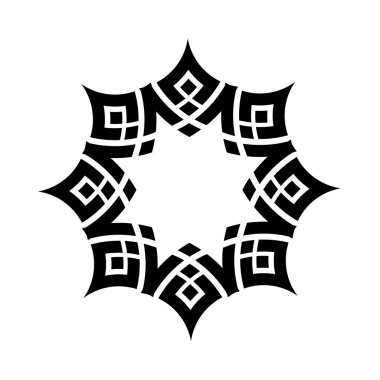 Mandala geometrik daire desenli Kelt labirent süsü. kabile dövmesi