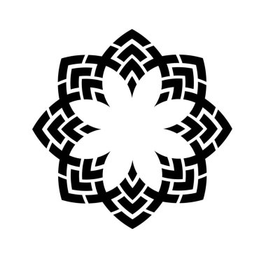 Mandala geometrik daire desenli Kelt labirent süsü. kabile dövmesi