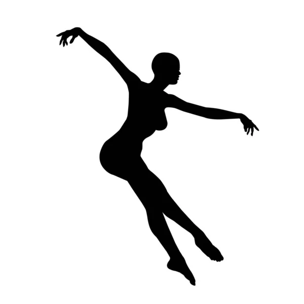 Bailarina Silhueta Balé Dança Poses Vetor Isolado Fundo Branco — Vetor de Stock