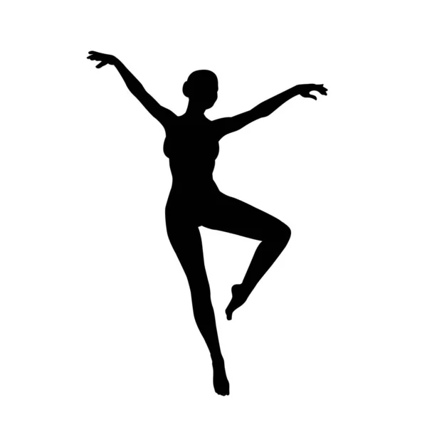 Bailarina Silueta Ballet Danza Poses Vector Aislado Sobre Fondo Blanco — Archivo Imágenes Vectoriales
