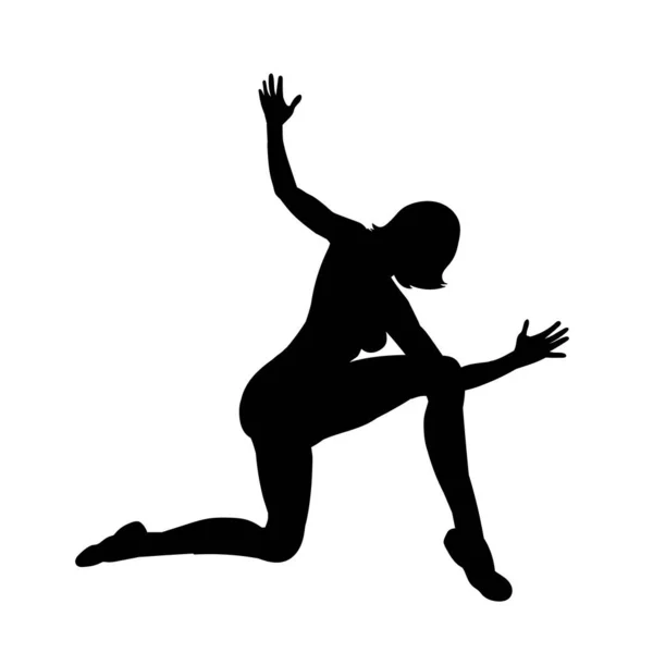 Mujer Feliz Sexy Baile Vector Silueta — Archivo Imágenes Vectoriales