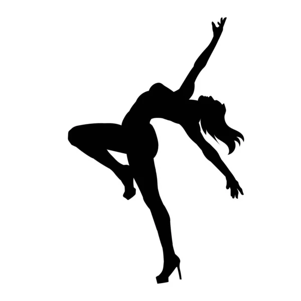 Bailarina Silueta Ballet Danza Poses Vector Aislado Sobre Fondo Blanco — Vector de stock