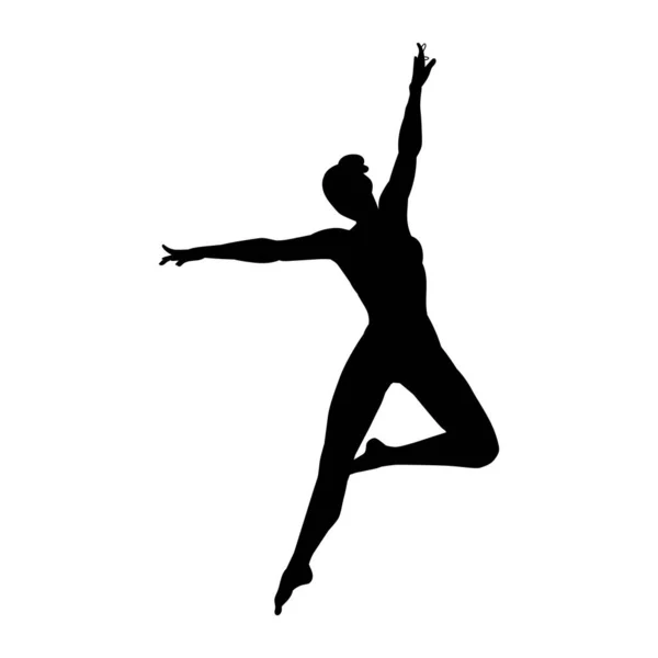 Ballerina Silhouette Balletto Danza Pone Vettore Isolato Sfondo Bianco — Vettoriale Stock