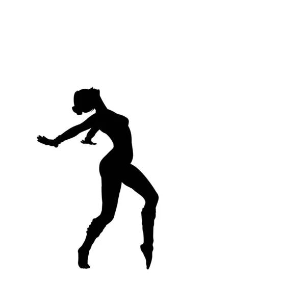 Bailarina Silueta Ballet Danza Poses Vector Aislado Sobre Fondo Blanco — Archivo Imágenes Vectoriales