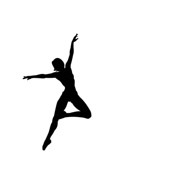 Ballerina Silueta Balet Tanec Představuje Vektor Izolované Bílém Pozadí — Stockový vektor