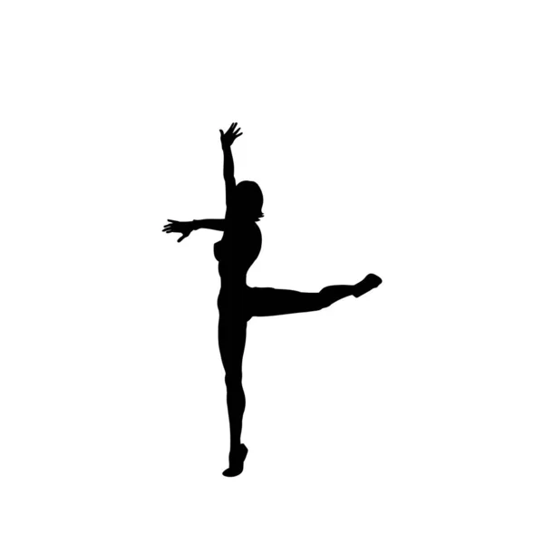 Ballerina Silhouet Ballet Dans Poses Vector Geïsoleerd Witte Achtergrond — Stockvector