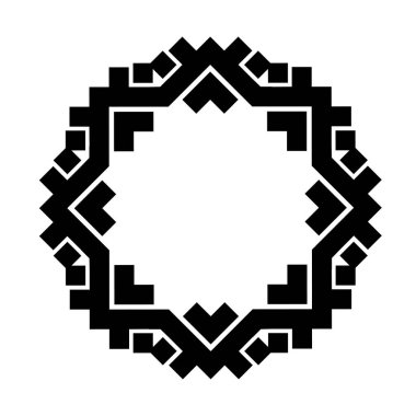 Monogram geometrik çember desenli Kelt labirent süsü. kabile dövmesi