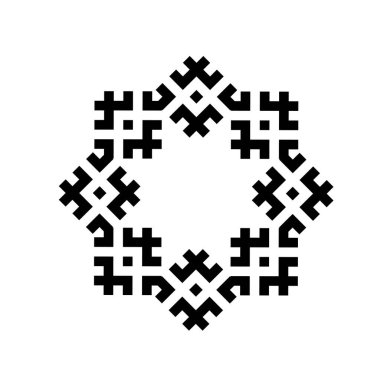 Monogram geometrik çember desenli Kelt labirent süsü. kabile dövmesi