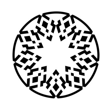 Monogram geometrik çember desenli Kelt labirent süsü. kabile dövmesi