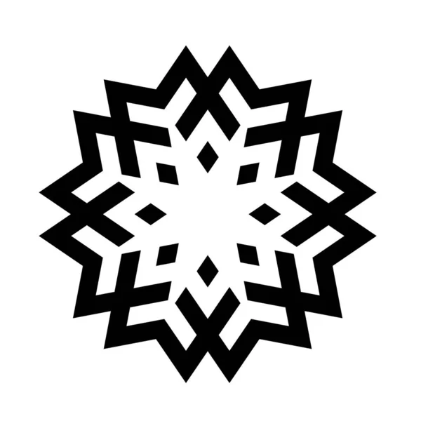 Monogram Geometrik Çember Desenli Kelt Labirent Süsü Kabile Dövmesi — Stok Vektör